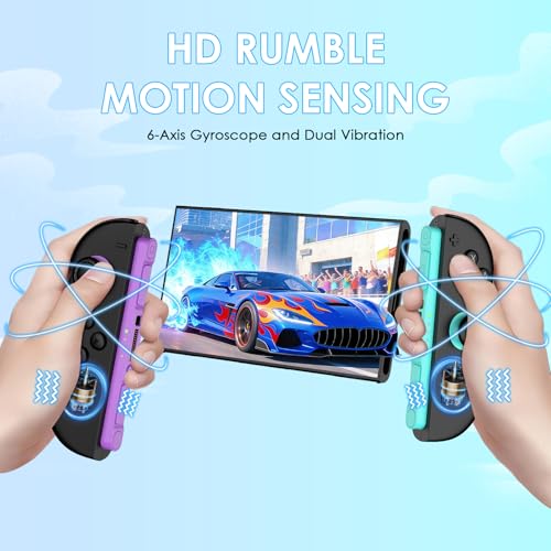 Ncanoi Controller Compatible with Nintendo Switch 2 Controllers, Wireless Replacement Controller for Switch 2, Support Rumble/Motion Controls/Mouse Mode/Gamechat - color: Purple Green