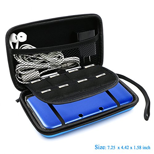 ADVcer 3DS Case, EVA Waterproof Hard Shield Protective Carrying Case with Detachable Hand Wrist Strap Compatible with Nintendo New 3DS XL, New 3DS, 3DS XL, 3DS, 3DS LL or 2DS XL or DSi, DS Lite (Blue) - color: Blue