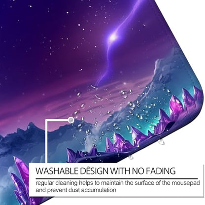 Fantasy Aurora Scenery and Dragon Gaming Desk Mat, Computer Keyboard Large Extended Long Mouse Pad for Office and Home, XL (W06) - color: W06