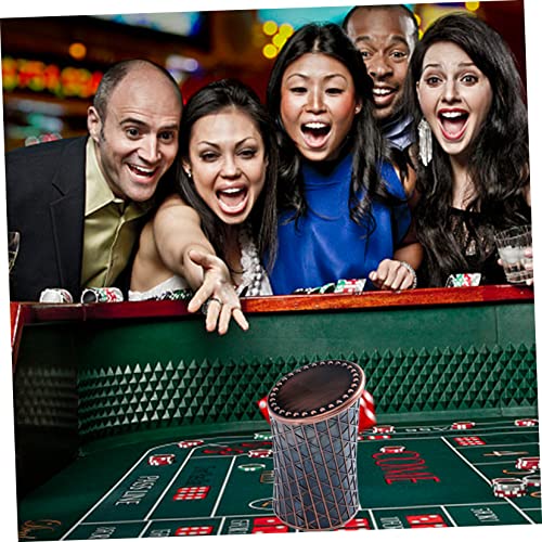 Yardwe 1pc Retro Dice Cup Unique Electroplated Dice Holder for Desktop Decor and Party Accessory Lightweight and Compact Design for and Storage