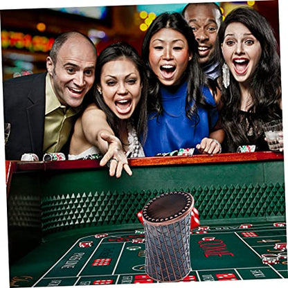 Yardwe 1pc Retro Dice Cup Unique Electroplated Dice Holder for Desktop Decor and Party Accessory Lightweight and Compact Design for and Storage