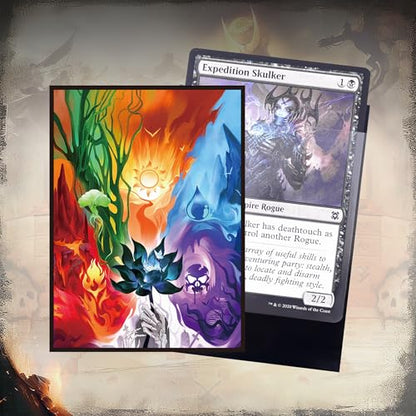 Kabinka MTG Card Sleeves - 100 Standard Size Pack Clear Front & Matte Finish Back MTG Sleeves(Lotus Five Elements) - color: Lotus Five Elements