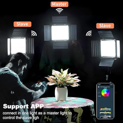GVM 800D RGB Led Video Light, 2PCS Video Lighting Kit with APP Control, 40W Photography Lighting Led Panel Light with 18 Kinds of The Scene Lights for Studio YouTube, 3200K-5600K, CRI 97+ - size: 800D - 2 Pack
