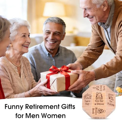 Funny Retirement Gift Dice for Men Women, 2026 Wooden Dice Retired Gift for Him Her, Funny Decision Dices Happy Retirement Gifts for Teacher Coworker, Going Away Leaving Farewell