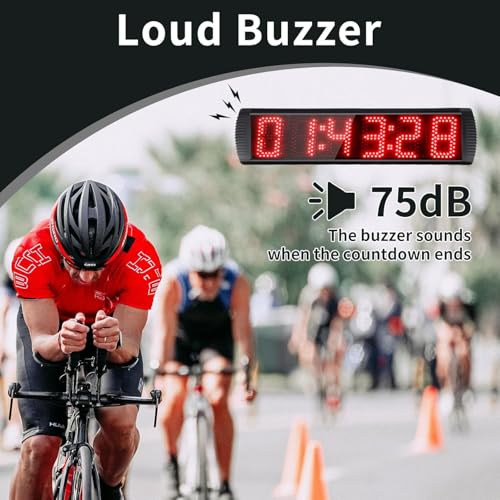 Portable 5 inch High 6 Digits LED Race Clock with for Running Events, Countdown/up Digital Race Timer, 12/24-Hour Clock,LED Stopwatch by Remote Control - style: Remote&APP Control