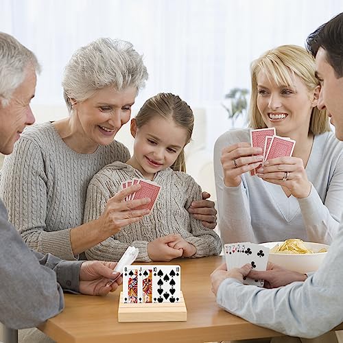 Angoily Wooden Playing Card Holder Stand for and Organization Slot Design for Card Games and Sturdy Wooden Construction and Game Gatherings