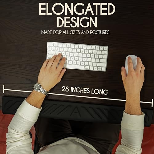 Extra Long Desk Arm Rest 28 Inch | Full Arm Memory Foam Support for Wrist Elbow & Forearm | No Slip Desk Edge Pad for Typing Work & Gaming | ArmCloud