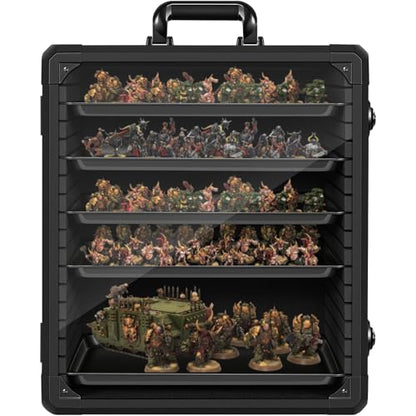 Miniatures Storage Case Miniatures Transport Case Aluminum Alloy Frame with Lock (X-Large Size) - size: X-Large