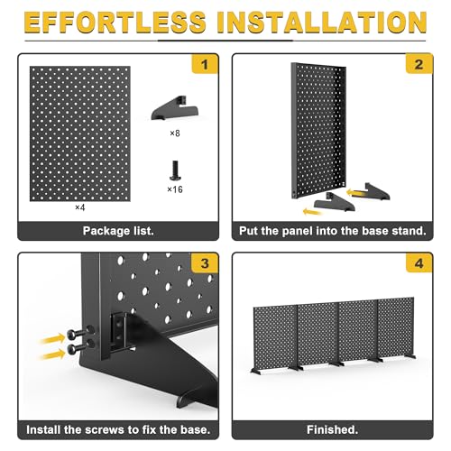 Pegboard Display Stand, Metal Tabletop Pegboard Display, Accessories Rack Organizer for Jewelry, Retail Stores, Craft Shows, 12"X16", 4pcs Black - size: 4Pack 12"X16"