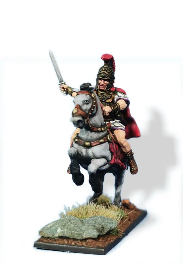 Wargames Delivered - Victrix Early Imperial Roman Mounted Generals with Bonus Miniature STL Download – 12 Detailed 28mm Miniatures with Generals, Legates, Centurions & Horses Miniature Wargaming