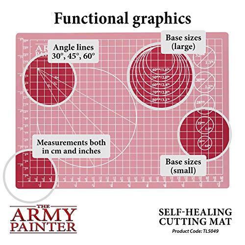 The Army Painter, Self-Healing Cutting Mat, Double Sided PVC Non-Slip, A4 | 3-Ply Gridded Miniature and Model Cutting Board, A4, Tabletop Roleplaying, Boardgames, and Wargames Miniature Modelling
