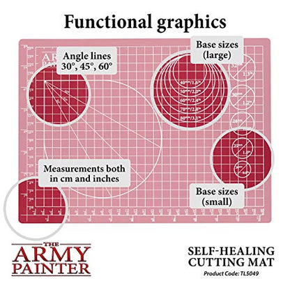 The Army Painter, Self-Healing Cutting Mat, Double Sided PVC Non-Slip, A4 | 3-Ply Gridded Miniature and Model Cutting Board, A4, Tabletop Roleplaying, Boardgames, and Wargames Miniature Modelling