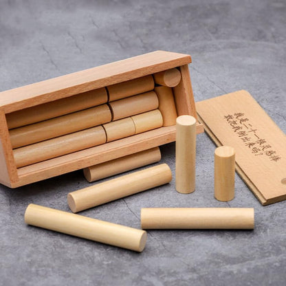 BESPORTBLE Brain Teaser Sticks Wooden Box Puzzle Unlocking Sticks Box Educational Toy for Kids and Adults Assembly and Disentanglement Challenge for Problem Solving Parent-Child Play