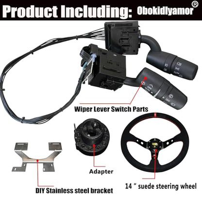 Obokidlyamor Simulator Turn Signal Wiper Light Combination Switch for For Thrustmaster T300RS /GT/Integral+Sude Steering Wheel +Adapter(For T300RS /GT/Ferrari Integral+Steering Wheel) - size: For T300RS /GT/ Ferrari Integral+Steering Wheel