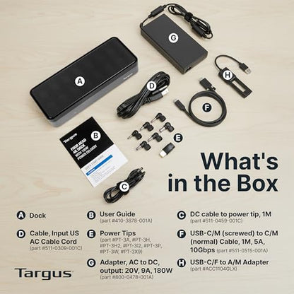 Targus USB-C Universal Quad 4K (QV4K) Docking Station with 100W Power Delivery, Black (DOCK570USZ)