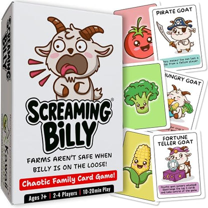 Screaming Billy Goat Family Card Game for Kids & Adults Game Night, Ages 7+ | Easy to Learn, Matching & Set-Collection, Slap Moments & Surprise Twists, 10-15 Min, 2-4 Players, Screen-Free, 8-12