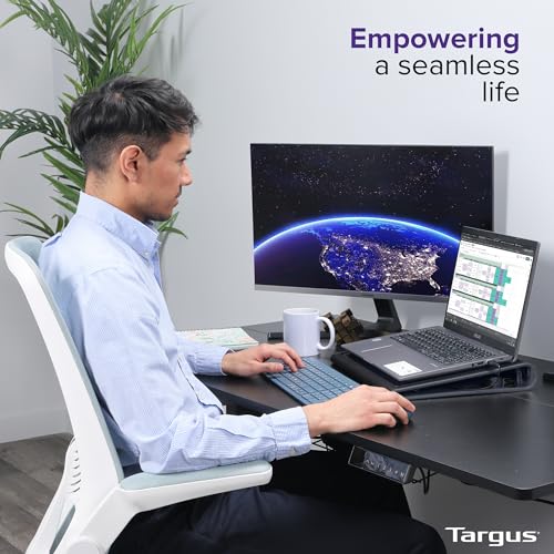 Targus 17 Inch Dual Fan Lap Chill Mat - Soft Neoprene Laptop Cooling Pad for Heat Protection,Fits Most 17" Laptops and Smaller - USB-A Connected Dual Fans for Heat Dispersion (AWE55US),(Pack of 8) - size: Tilted (Pack of 8)