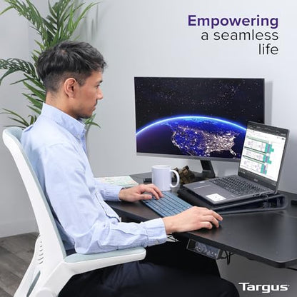 Targus 17 Inch Dual Fan Lap Chill Mat - Soft Neoprene Laptop Cooling Pad for Heat Protection,Fits Most 17" Laptops and Smaller - USB-A Connected Dual Fans for Heat Dispersion (AWE55US),(Pack of 8) - size: Tilted (Pack of 8)