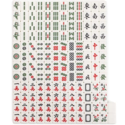 Yellow Mountain Imports "Emerald Weave Chinese Mahjong Set, with 146 Large 1.6-Inch Tiles, Green Vinyl Case, Wind Indicator and Dice - for Chinese Style Gameplay Only 「翡翠編織」中國麻將 - color: Green