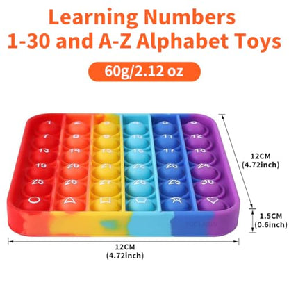 Learn 26 Letters & 1-30 Numbers & Motifs, 2-in-1 Sensory Fidget Educational Toy for Kids, Stress Relief, Autism Sensory Toy (Pack of 1) - style: Letter and Number Pop Toy