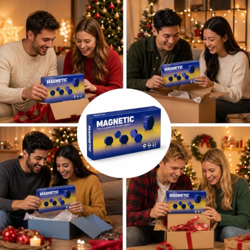 Magnetic Strategy Game for Adults, 20 Full-Size Magnetic Stones with Rope & Storage Bag, Portable Travel Game for Camping, Parties, Family Game Night