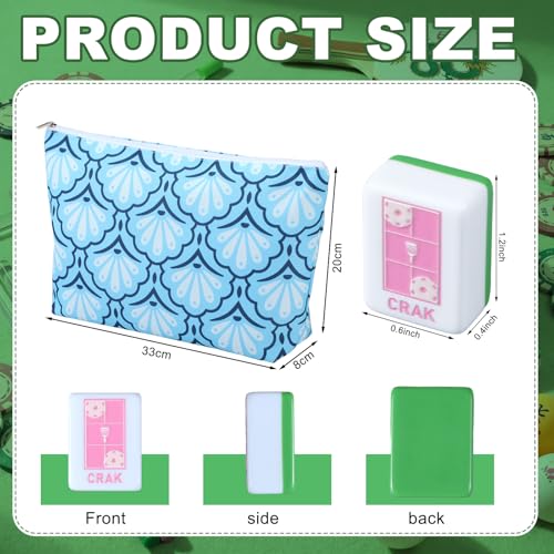 Cuffbow Dinkball-Themed Engraved American Mahjong Tile Set 160 Quality White Tiles (1.2 Inch, Tiles Only) Mini American Mahjong Game Set for Ideal Gifts, No Additional Accessories(Green) - color: Green, style: Dinkball
