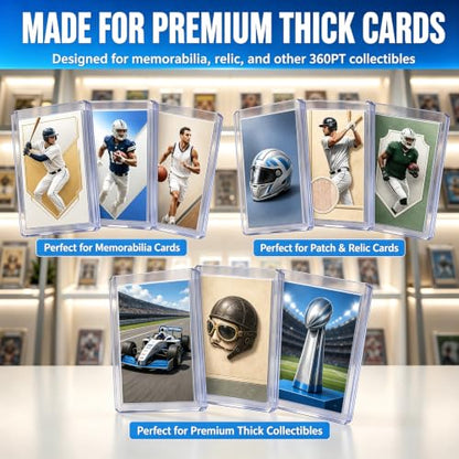 DEDC 20 Top Loader Thick Card Load Holder Storage for Trading Cards Sports Sleeves Hard Plastic 360 Point Protective Toploaders 3"x4" Rigid Memorabilia Collectibles - size: 360pt