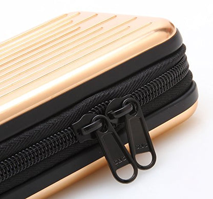 Anti-Shock Silver Aluminium Carry Travel Protective Storage Case Bag for 2.5" Inch Portable External Hard Drive HDD USB 2.0/3.0 (Golden) - color: Golden