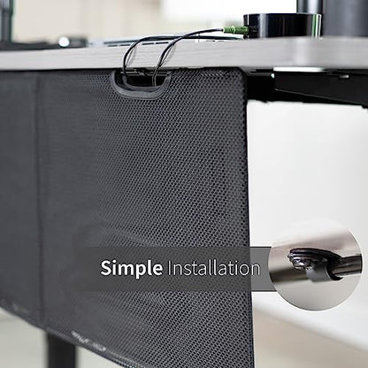 VIVO Black 30 inch Under Desk Privacy and Cable Management Organizer Sleeve, Wire Hider Kit Panel System, DESK-SKIRT-30 - size: 30" Panel