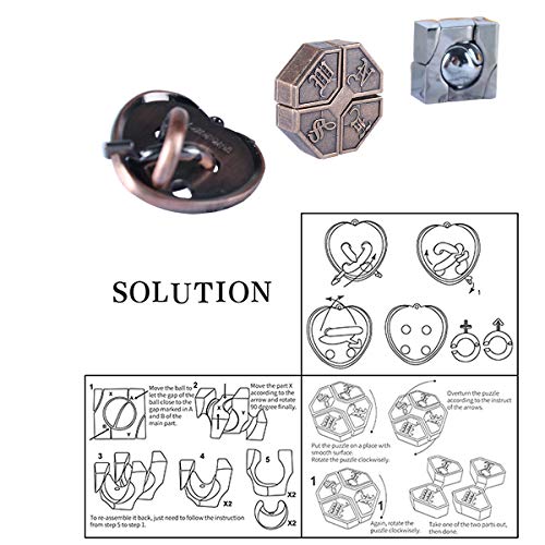 Brain Teaser Puzzle for Adults Puzzles Metal Hole Lock Adult Educational Toy Jigsaw IQ Puzzle (Orange) - color: Orange