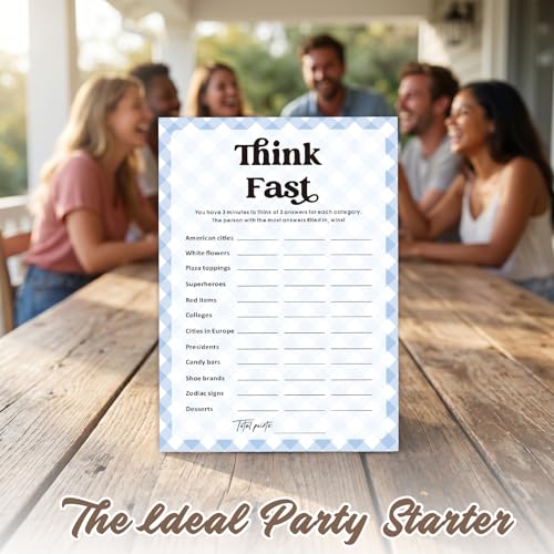 30 Pcs Party Icebreaker Games Set,"Think Fast" Theme, Suitable for Wedding, Birthday Party, Group Gatherings,Deepen Friendships with Friends,Colleagues,Family or Guests,Break the Ice -A05 - color: PB A05
