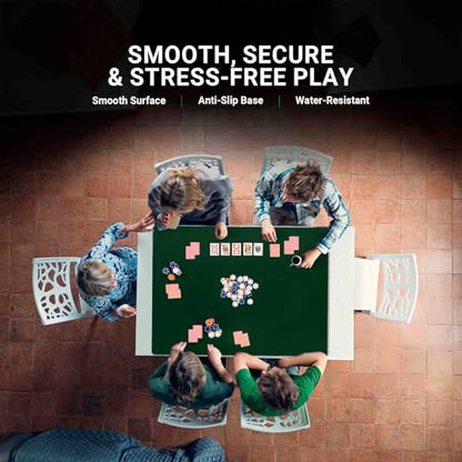 Board Game Mat 42 x 66 nches, Table Cover for Mahjong, Poker, Playing Cards, Tile Games, Dominoes, and RPG - Neoprene Gaming Playmat - color: Green, size: Rectangle 42 x 66 inches