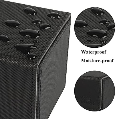 AEGIS GUARDIAN Card Deck Box for MTG, Commander Deck Box Hold 120+ Sleeved Cards, Leather Strong Magnet Card Deck Case Holder for Magic Cards TCG CCG, Black - color: 2-1