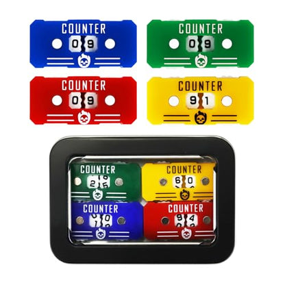 4Pcs MTG Life Counter with Metal Box, Health Tracker Life Counter for MTG Magic Card Games Accessories Tabletop RPG D&D CCG TCG Board Games - color: A Color-4pcs