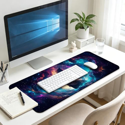 Fantasy Pirate Ship Gaming Desk Mat, Computer Keyboard Large Extended Long Mouse Pad for Office and Home, XL (W01) - color: W01
