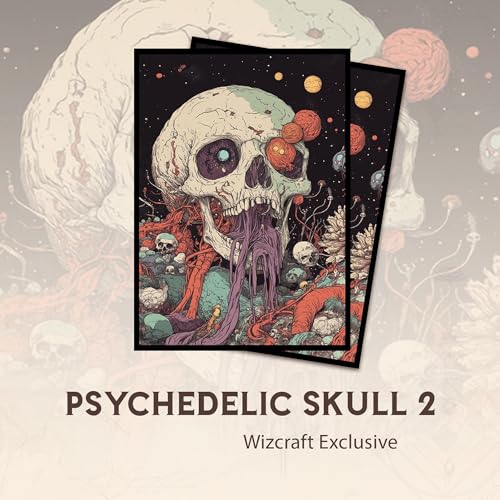 Psychedelic Skull 2 - MTG Card Sleeves, 104ct, Standard Size | Perfect for Double Sleeving, Smudge Resistant Matte Back, Standard 66x92mm - Compatible with Magic The Gathering & TCG Cards - color: Psychedelic Skull 2