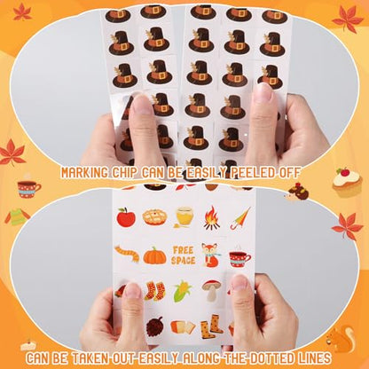 Blosssound Fall Bingo Game Pumpkin Bingo Cards for 24 Players Fall Harvest Party Game for Classroom Activities Autumn Pumpkin Cards for Autumn Party Favor - style: Pumpkin