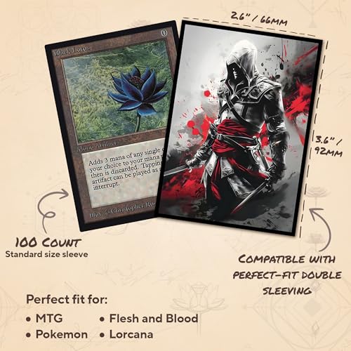 Crimson Creed - MTG Card Sleeves, 104ct, Standard Size, Smooth | Perfect for Double Sleeving, Smudge Resistant Matte Back, Standard 66x92mm - Compatible with Magic The Gathering & TCG Cards - color: Crimson Creed, size: Smooth