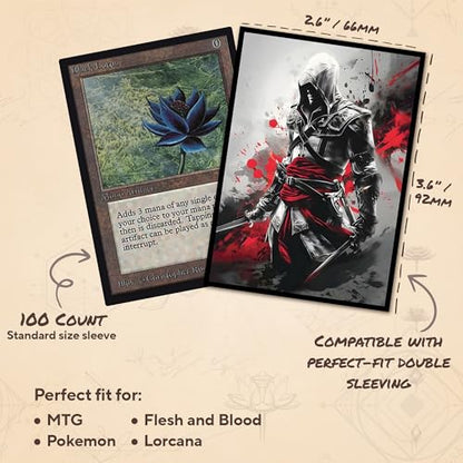 Crimson Creed - MTG Card Sleeves, 104ct, Standard Size, Smooth | Perfect for Double Sleeving, Smudge Resistant Matte Back, Standard 66x92mm - Compatible with Magic The Gathering & TCG Cards - color: Crimson Creed, size: Smooth