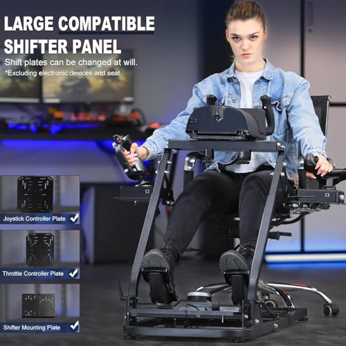 Marada Wheel Stand and Flight Sim Stand Compatible with Thrustmaster HOTAS WARTHOG, Logitech G25 G27 G29 G920 Adjustable Foldable Wheels,Pedals,Throttle,Joystick not Included