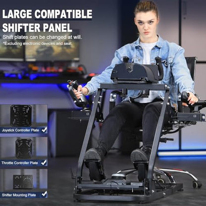 Marada Wheel Stand and Flight Sim Stand Compatible with Thrustmaster HOTAS WARTHOG, Logitech G25 G27 G29 G920 Adjustable Foldable Wheels,Pedals,Throttle,Joystick not Included
