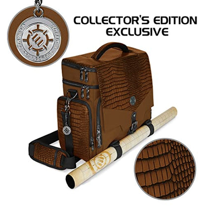 ENHANCE Travel Bag for DND Collector's Edition, Bag Compatible with Dungeons and Dragons, Combat Mat Holder, Dice Pockets and Accessories, Carry 4-8 Books (Brown Dragon) - color: Brown Dragon