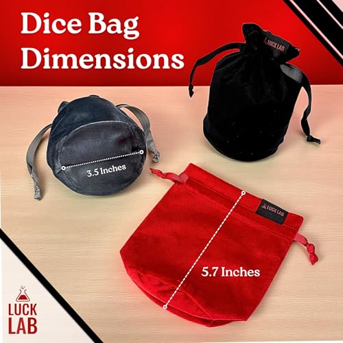 Velvet Drawstring Dice Bag - Set of Three Colors - Dungeons and Dragons Fabric/Standing Cotton Fabric Dice Bags/D&D Dice Pouch/Small Pouch/Velvet Jewelry Bag (Red, Black, Grey) - color: Red, Black, Grey