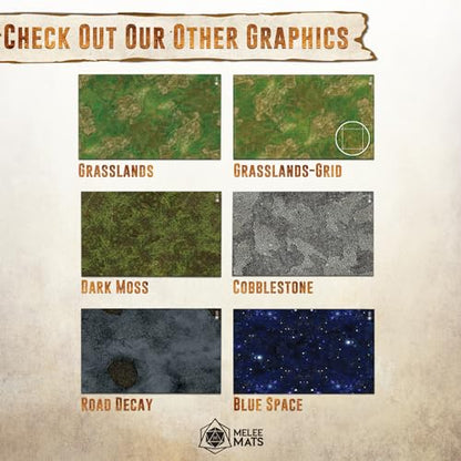 Melee Mats Wargaming Battle Mat, 48"x72" - Terrain for Warhammer 40K, Dungeons and Dragons, Tabletop RPG, Miniatures & Strategy Games - Durable Vinyl Map - color: Cobblestone, size: 48"x72