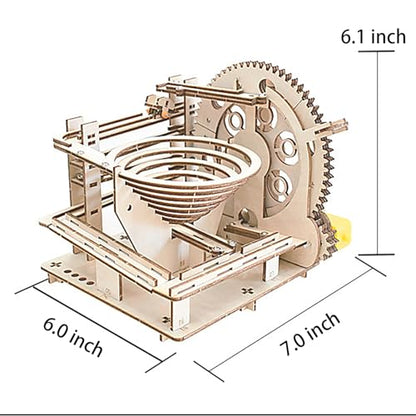 3D Puzzle Marble Run for Adults Wooden Engineering Puzzle Kit Wood Mechanical Puzzles DIY Mode Kits for Adult Age 14+ Years Old - style: Spiral track