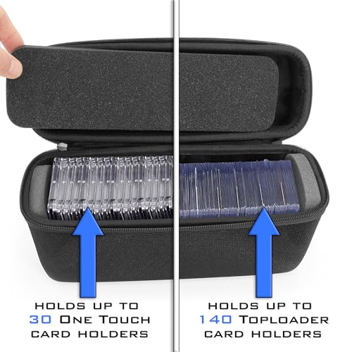 CASEMATIX Graded Card Case – Fits 30+ PSA, BGS, CGC Slabs or 140+ Toploaders – Sports Trading Card Storage Box with Scratch-Resistant Dividers – Holds One Touch & Magnetic Card Holders
