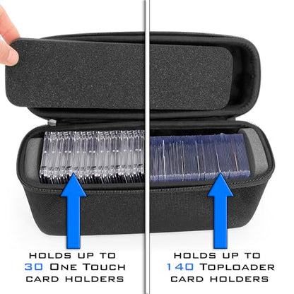 CASEMATIX Graded Card Case – Fits 30+ PSA, BGS, CGC Slabs or 140+ Toploaders – Sports Trading Card Storage Box with Scratch-Resistant Dividers – Holds One Touch & Magnetic Card Holders