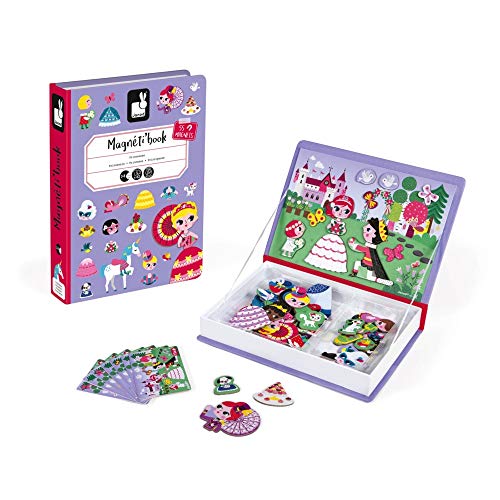 Janod MagnetiBook 63 pc Magnetic Princess Costumes Dress Up Game - Ages 3+ - J02725 - style: Princess Costumes