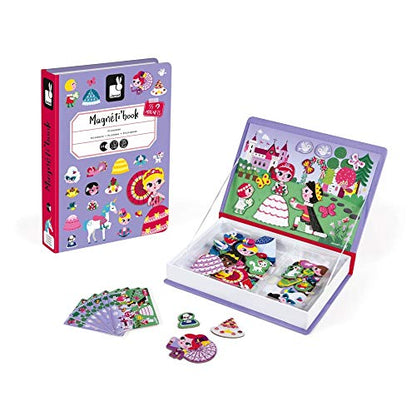 Janod MagnetiBook 63 pc Magnetic Princess Costumes Dress Up Game - Ages 3+ - J02725 - style: Princess Costumes