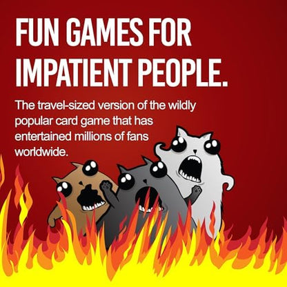 Exploding Kittens Happy Salmon Grab and Game, 2-4 Players, Ages 7+ | Frantically shout your actions, find a matching player, complete the action, and discard your card. Fast 90-second travel fun